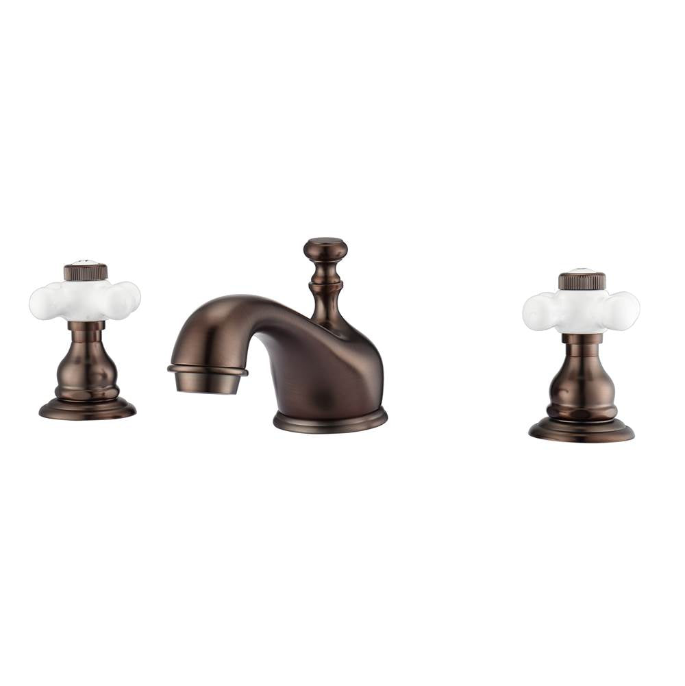 Barclay - Marsala 8''cc Lav Faucet, with Hoses,Porcelain Cross Hdls,ORB - Oil Rubbed Bronze