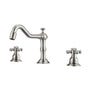 Barclay - Roma 8''cc Lav Faucet, with Hoses,Button Cross Handles, BN - Brushed Nickel