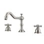 Barclay - Roma 8''cc Lav Faucet, with Hoses, Metal Cross Handles, BN - Brushed Nickel