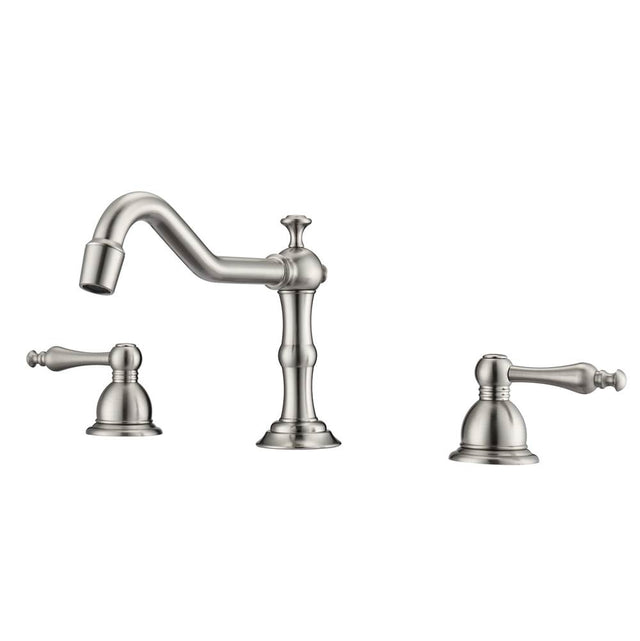 Barclay - Roma 8''cc Lav Faucet, with Hoses, Metal Lever Handles, BN - Brushed Nickel