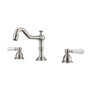 Barclay - Roma 8''cc Lav Faucet, with Hoses,Porcelain Lever Hdls, BN - Brushed Nickel