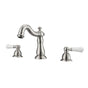 Barclay - Aldora 8''cc Lav Faucet, IncldsHoses,Porcelain Lever Hdls BN - Brushed Nickel