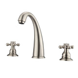 Barclay - Maddox 8''cc Lav Faucet, with hoses,Button Cross Handles, BN - Brushed Nickel
