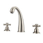 Barclay - Maddox 8''cc Lav Faucet, with hoses,Button Cross Handles, BN - Brushed Nickel