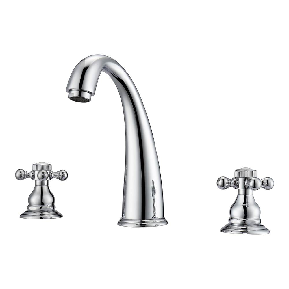 Barclay - Maddox 8''cc Lav Faucet, withhoses,Button Cross Handles, CP - Polished Chrome