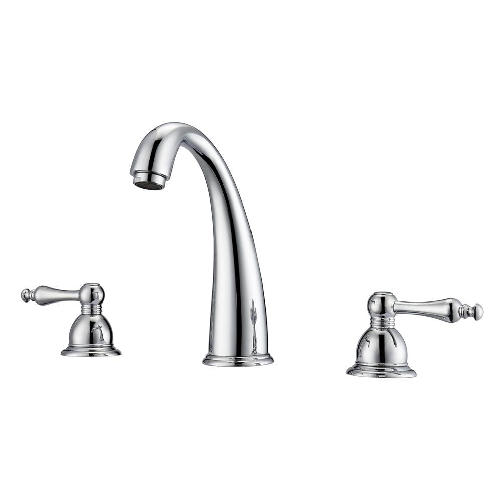 Barclay - Maddox 8''cc Lav Faucet, withhoses,Metal Lever Handles, CP - Polished Chrome