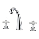 Barclay - Maddox 8''cc Lav Faucet, withhoses,Porcelain Cross Hdls, CP - Polished Chrome