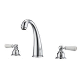 Barclay - Maddox 8''cc Lav Faucet, withHoses, Porcelain Lever Hdls,CP - Polished Chrome