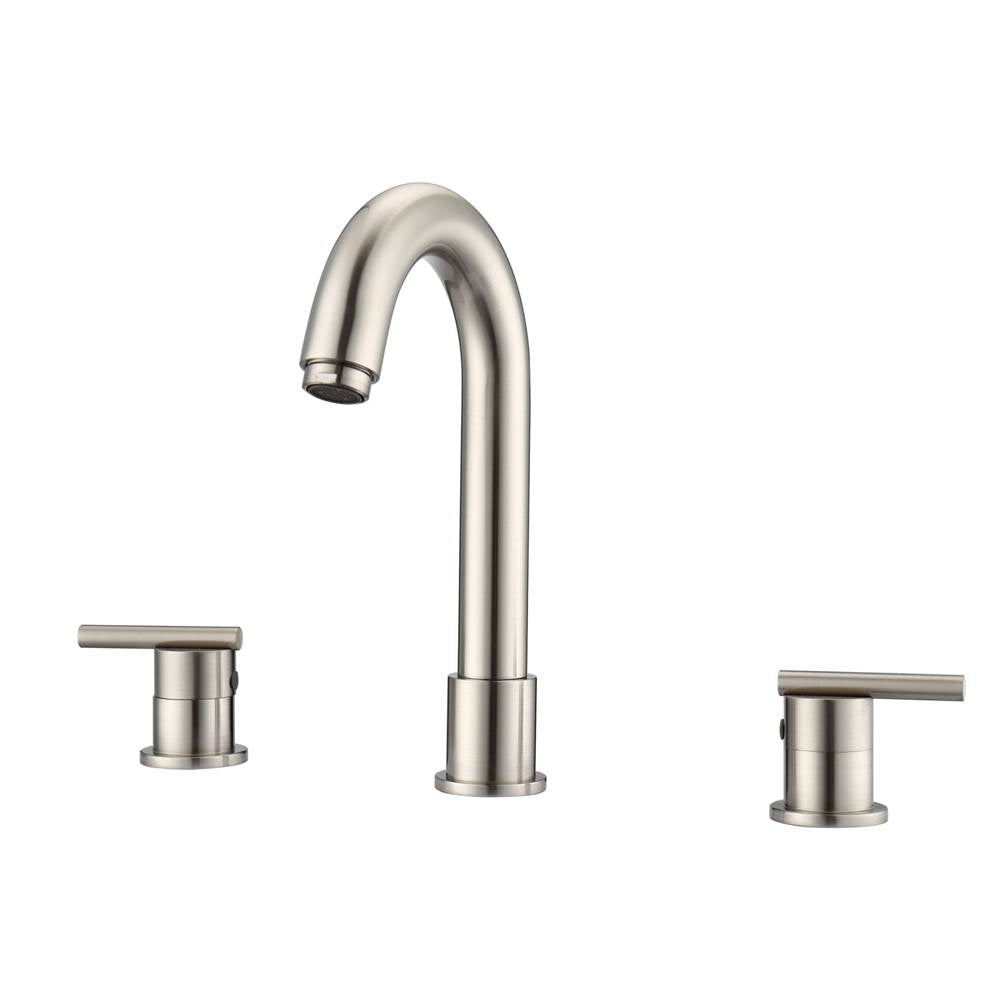 Barclay - Conley 8''cc Lav Faucet, with hoses, Metal Lever Handles, BN - Brushed Nickel