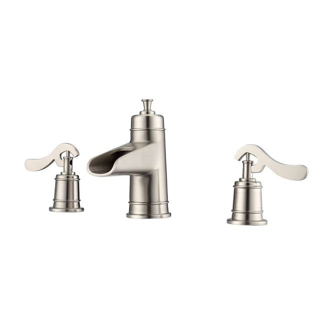 Barclay - Batson Widespread Lav Faucet w/Hoses, Lever Handles, BN - Brushed Nickel