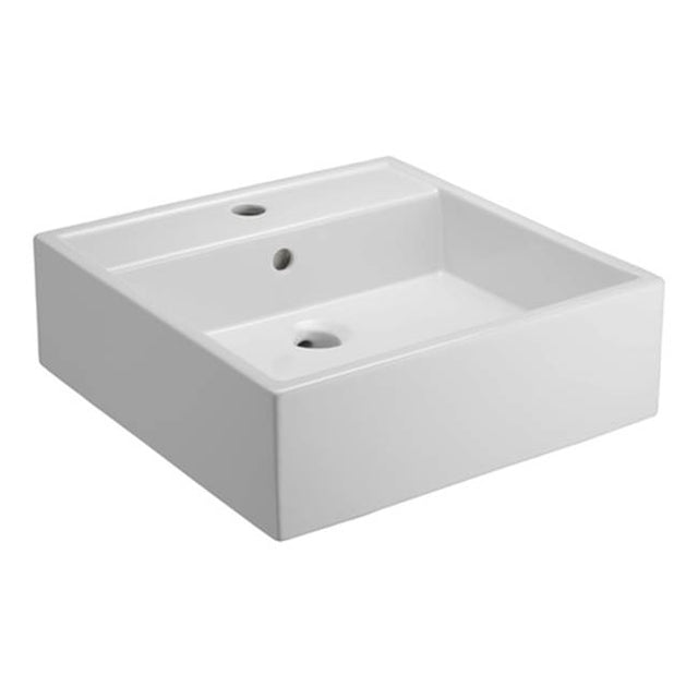 Barclay - Nova Above Counter Basin, , 8''cc, Fire Clay, White - White