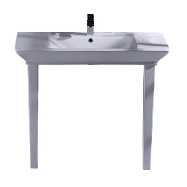 Barclay - Opulence Basin 39-1/2'', White Rect. Bowl, 1 Hole - White