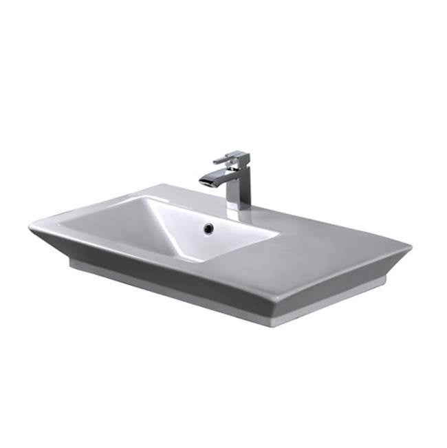 Barclay - Opulence Above Counter Basin 31-1/2'',White,Rect Bowl,8''WS - White