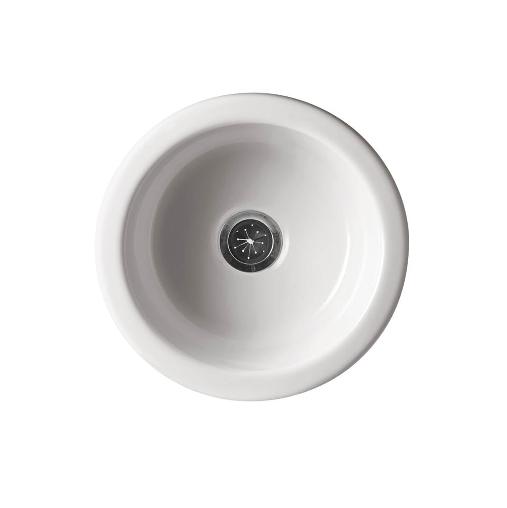 Barclay - Ione Round Fireclay Prep Sink, White - White
