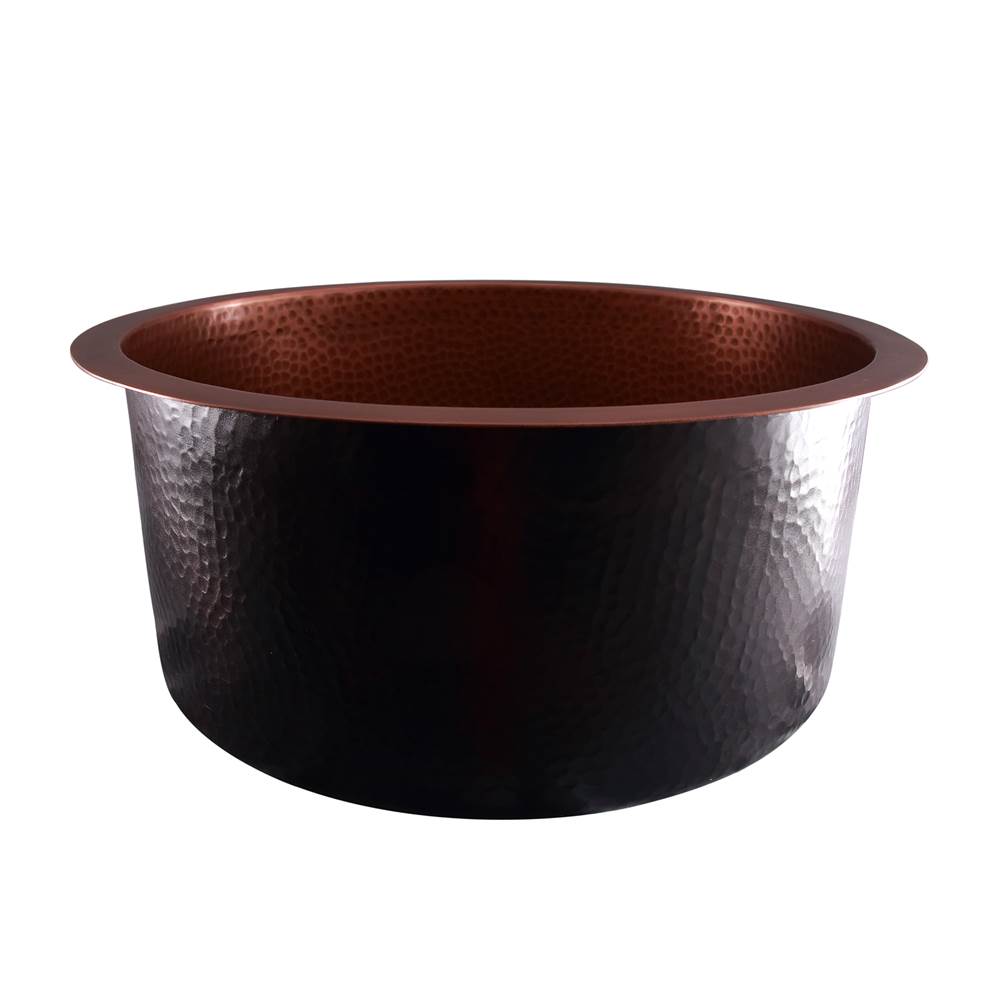 Barclay - Wade 18'' Round Copper Sink Flat Bottom, AC - Antique Copper