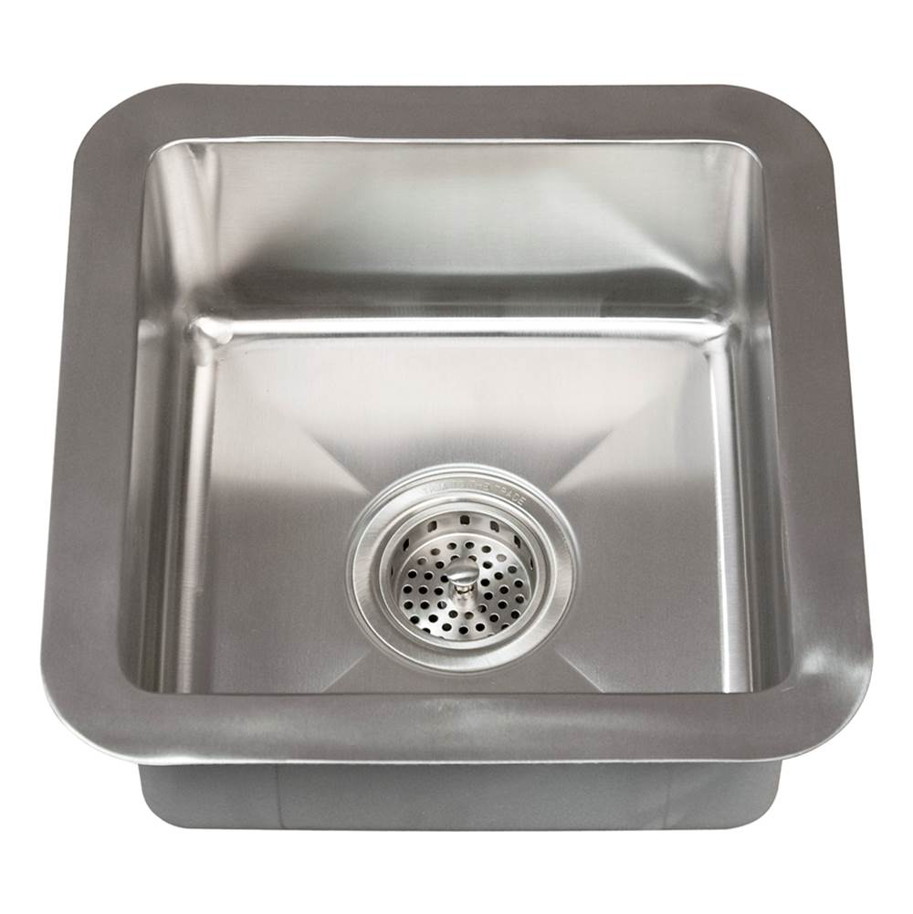 Barclay - Rena 15'' SS Square Undermount Prep Sink - Stainless Steel