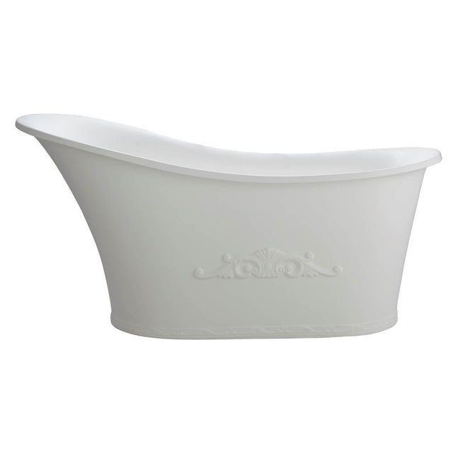Barclay - Ayanna BARstone Slipper Tub 59'' No Faucet Holes, White Matte - White