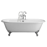 Barclay - Tub Kit 61''CI,Dbl Roll Top, Filler,Supplies,Drain-CP - Polished Chrome
