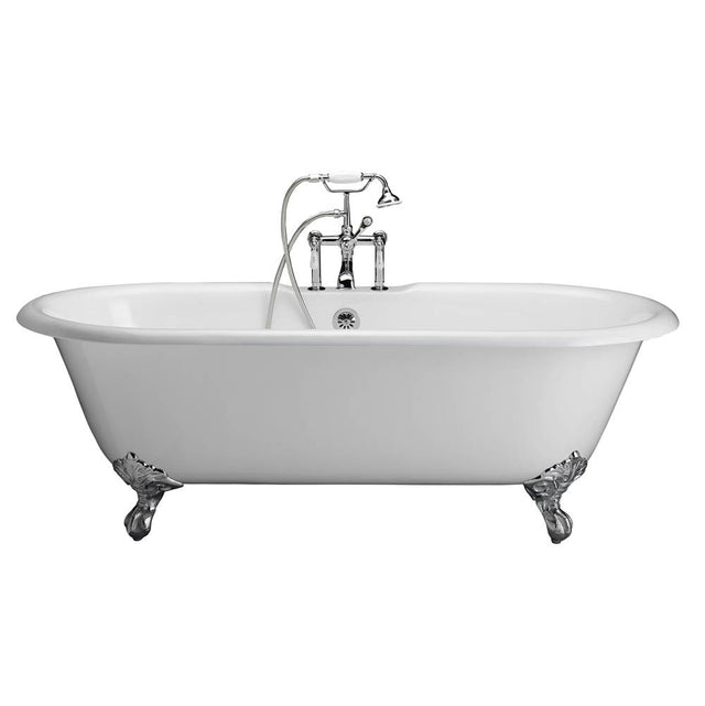 Barclay - Tub Kit 61''CI,Dbl Roll Top, Filler,Supplies,Drain-CP - Polished Chrome
