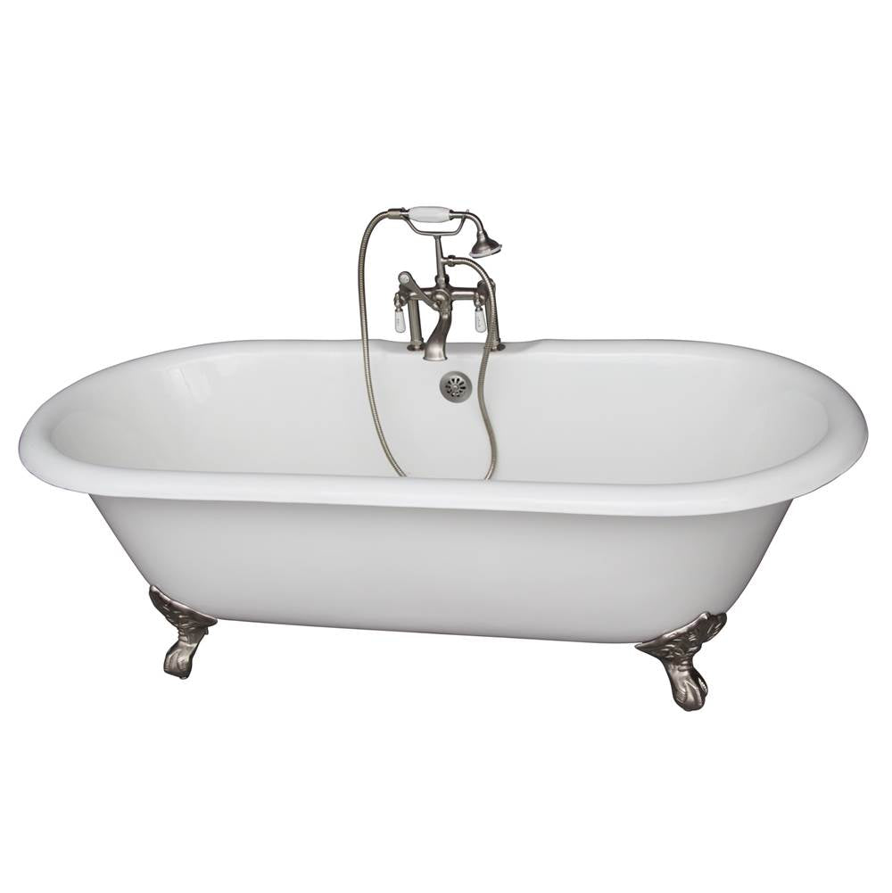 Barclay - Tub Kit 61''CI,Dbl Roll Top, Filler,Supplies,Drain-SN - Satin Nickel