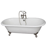 Barclay - Tub Kit 61''CI,Dbl Roll Top, Filler,Supplies,Drain-SN - Satin Nickel