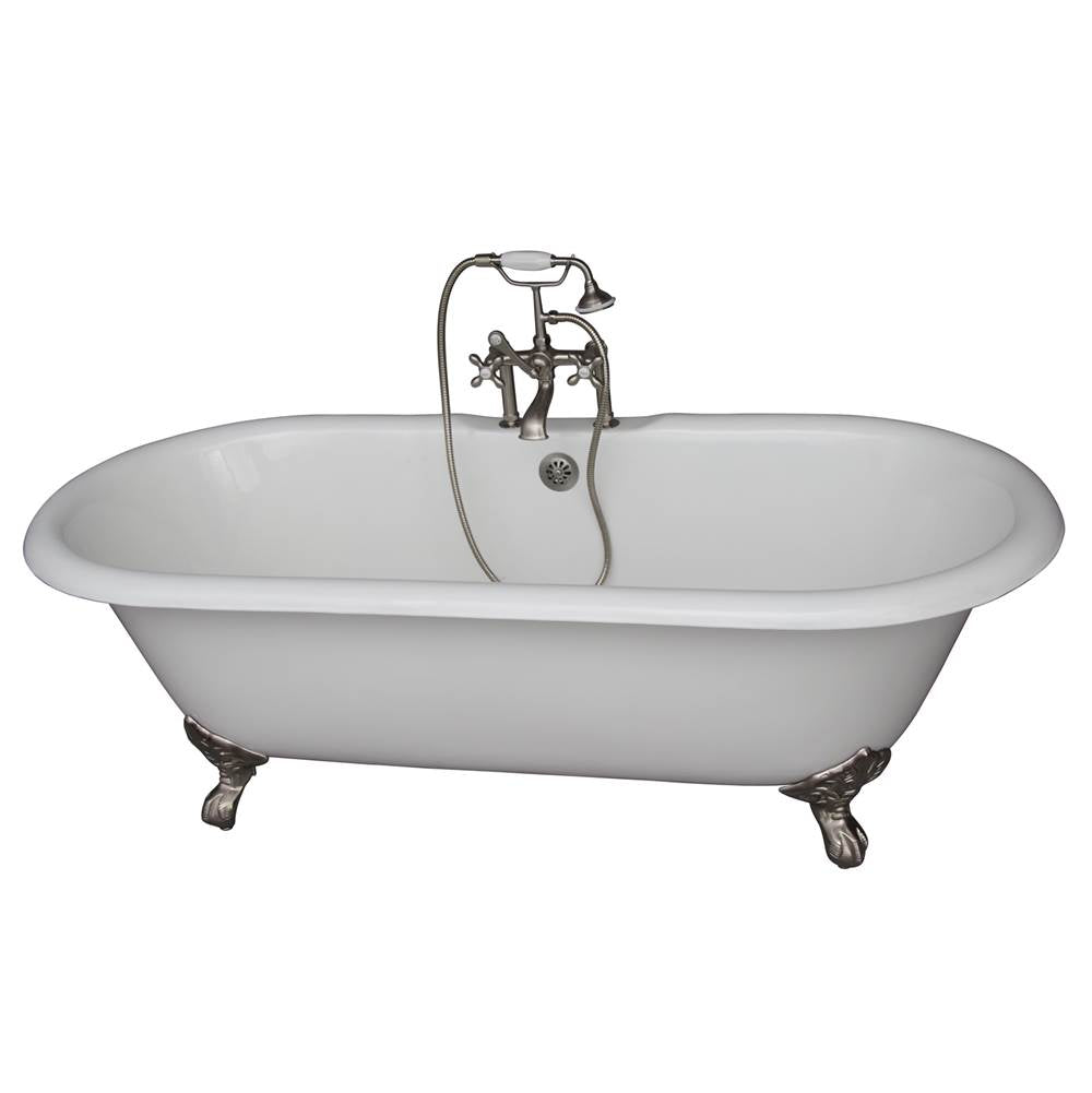 Barclay - Tub Kit 61''CI,Dbl Roll Top, Filler,Supplies,Drain-SN - Satin Nickel