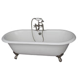 Barclay - Tub Kit 61''CI,Dbl Roll Top, Filler,Supplies,Drain-SN - Satin Nickel