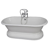 Barclay - Tub Kit,61''CI,Dbl Roll Top, Base,Filler,Supplies,Drain-CP - Polished Chrome