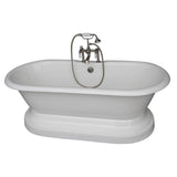Barclay - Tub Kit 61''CI,Dbl Roll Top w/ Base,Filler,Supplies,Drain-SN - Satin Nickel