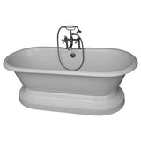 Barclay - Tub Kit 61''CI,Dbl Roll Top w/ Base,Filler,Supplies,Drain-SN - Satin Nickel