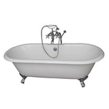 Barclay - Tub Kit 61'',CI Double Roll Top Filler,Supplies,Drain-Chrome - Polished Chrome