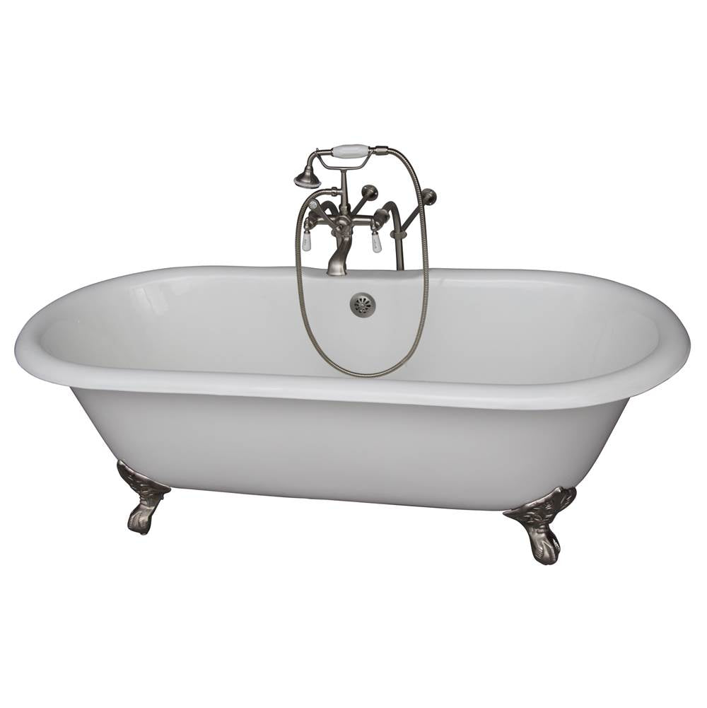 Barclay - Tub Kit 61''CI,Double Roll Top Filler,Supplies,Drain-SN - Satin Nickel