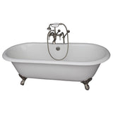 Barclay - Tub Kit 61''CI,Double Roll Top Filler,Supplies,Drain-SN - Satin Nickel