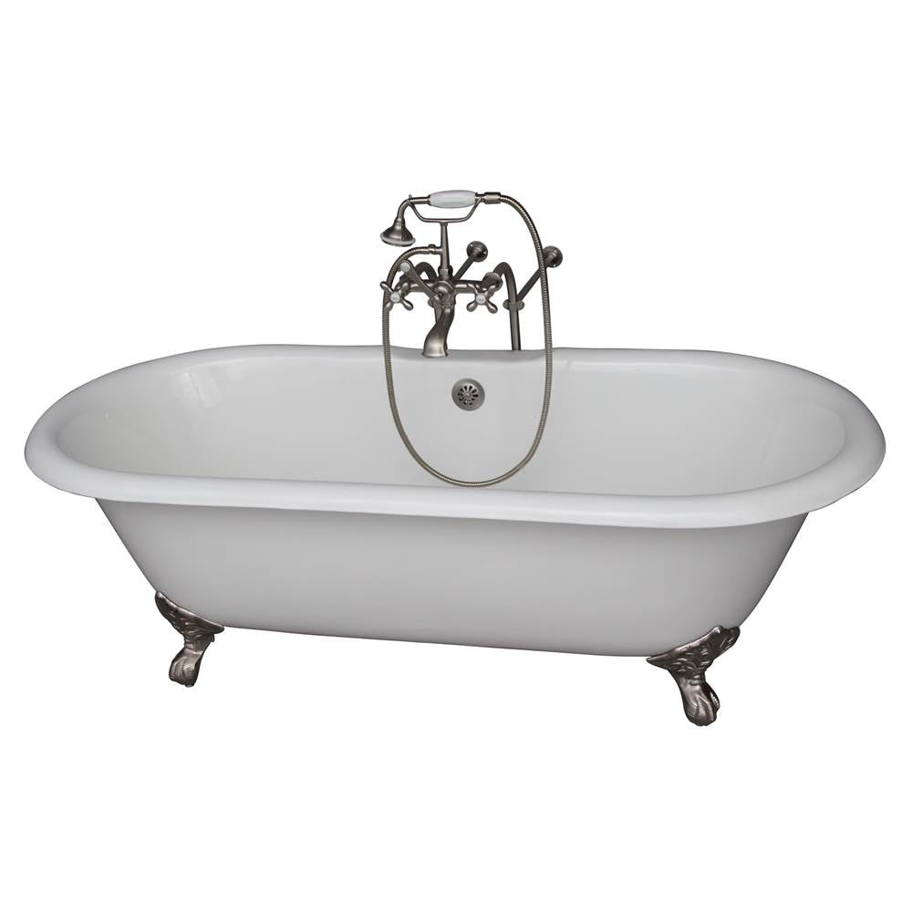Barclay - Tub Kit 61''CI,Double Roll Top Filler,Supplies,Drain-SN - Satin Nickel