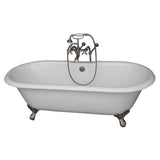 Barclay - Tub Kit 61''CI,Double Roll Top Filler,Supplies,Drain-SN - Satin Nickel