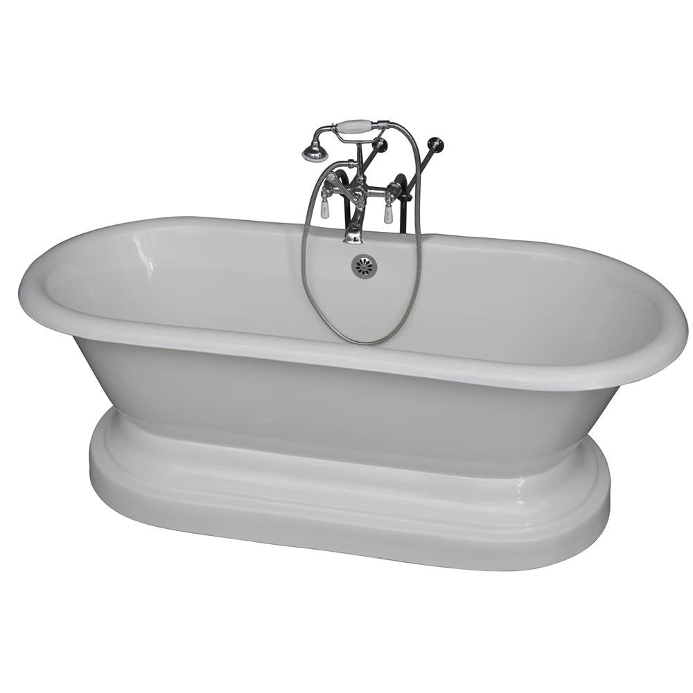 Barclay - Tub Kit 61''CI,Dbl Roll Top w/ Base,Filler,Supplies,Drian-CP - Polished Chrome