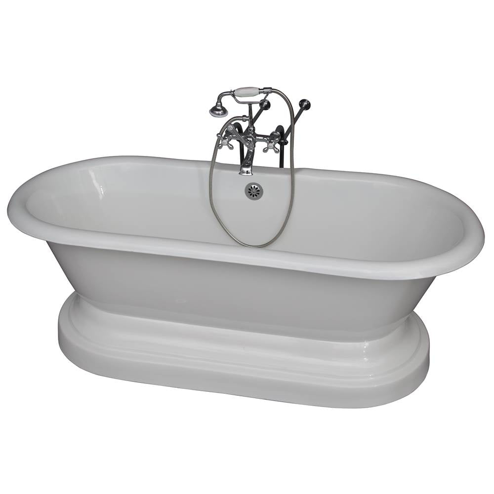 Barclay - Tub Kit 61''CI,Dbl Roll Top w/ Base,Filler,Supplies,Drian-CP - Polished Chrome