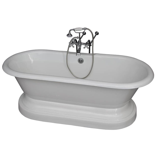Barclay - Tub Kit 61''CI,Dbl Roll Top w/ Base,Filler,Supplies,Drian-CP - Polished Chrome
