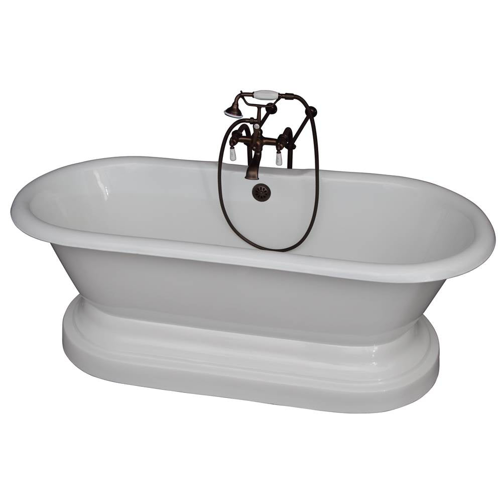 Barclay - Tub Kit 61''CI,Dbl Roll Top w/ Base,Filler,Supplies,Drain-ORB - Oil Rubbed Bronze