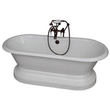Barclay - Tub Kit 61''CI,Dbl Roll Top w/ Base,Filler,Supplies,Drain-ORB - Oil Rubbed Bronze