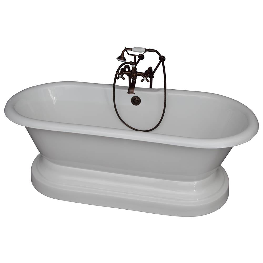 Barclay - Tub Kit 61''CI,Dbl Roll Top w/ Base,Filler,Supplies,Drain-ORB - Oil Rubbed Bronze