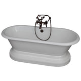 Barclay - Tub Kit 61''CI,Dbl Roll Top w/ Base,Filler,Supplies,Drain-ORB - Oil Rubbed Bronze