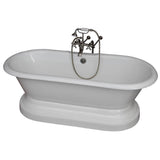 Barclay - Tub Kit 61''CI,Dbl Roll Top w/ Base,Filler,Supplies,Drain-SN - Satin Nickel