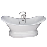 Barclay - Tub Kit 71'' CI Dbl Slipper, Filler,Supplies,Drain-Brsd Nkl - Satin Nickel