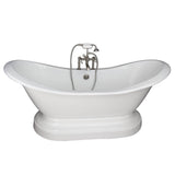 Barclay - Tub Kit 71'' CI Dbl Slipper, Filler,Supplies,Drain-Brsd Nkl - Satin Nickel