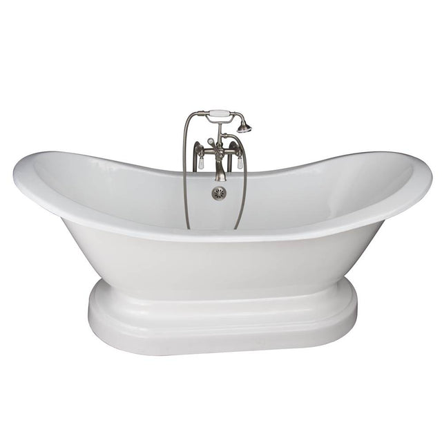 Barclay - Tub Kit 71'' CI Dbl Slipper, Filler, Supples, Drain-Br Nkl - Satin Nickel