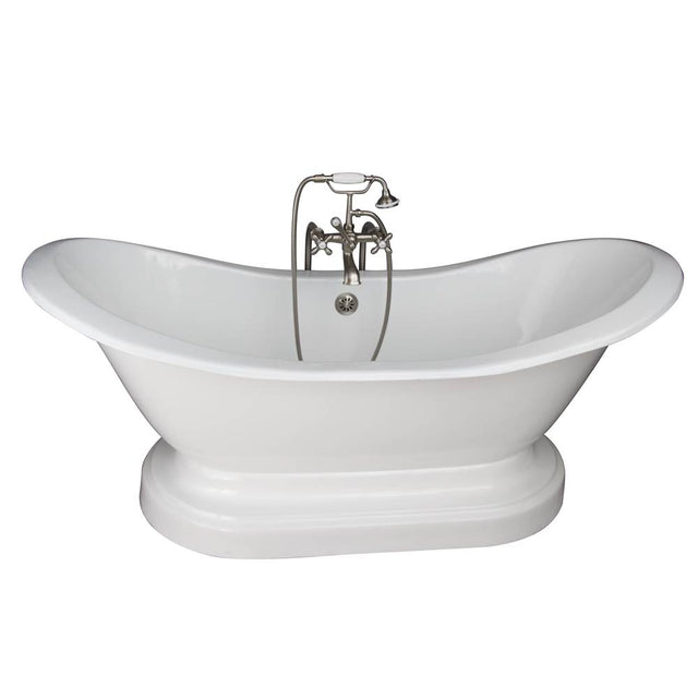 Barclay - Tub Kit 71'' CI Dbl Slipper, Filler, Supples, Drain-Br Nkl - Satin Nickel