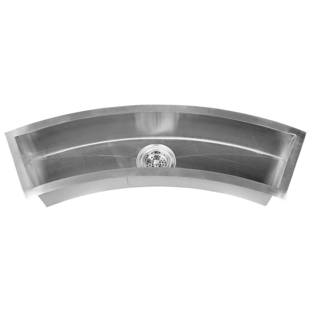 Barclay - Wolcott 33'' Zero Radius SS Curved Trough Sink, 16 Gauge - Stainless Steel