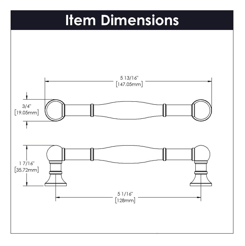 Pull 5-1/16 Inch (128mm) Center to Center