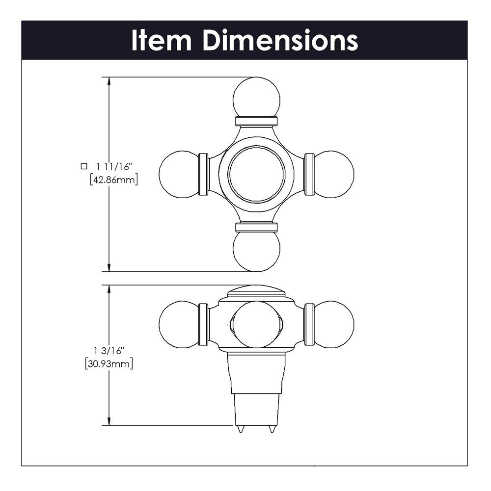 Knob 1-11/16 Inch x 1-11/16 Inch